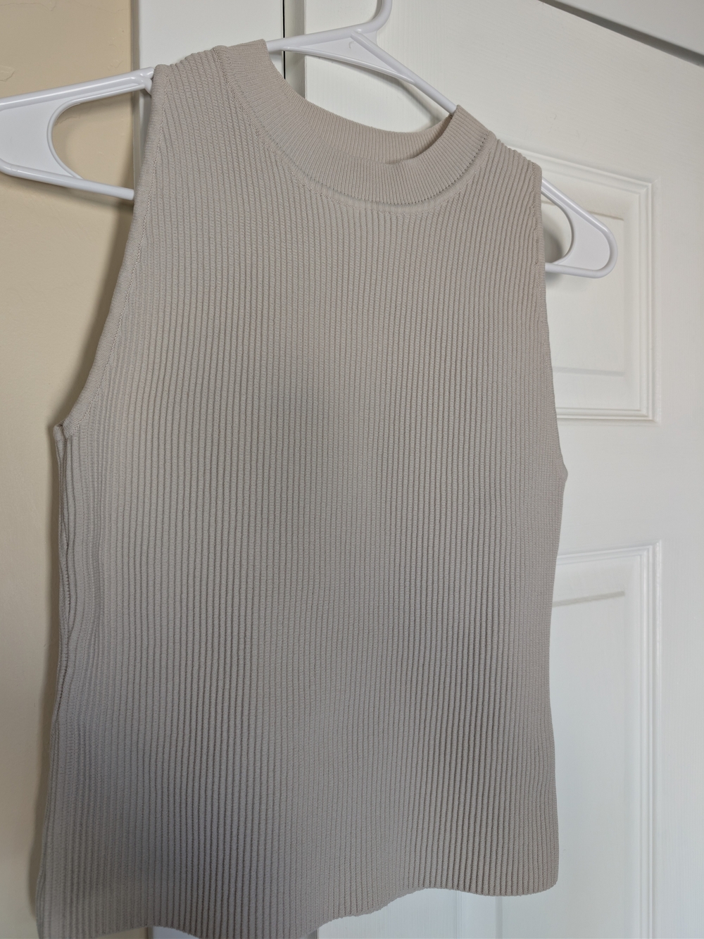 Rachel Zoe Sleeveless Ribbed Tank - Light Beige